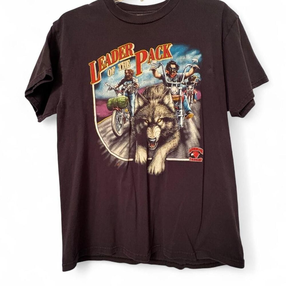 Rare American Thunder ‘Leader of the Pack’ Motorcycle T-Shirt L
